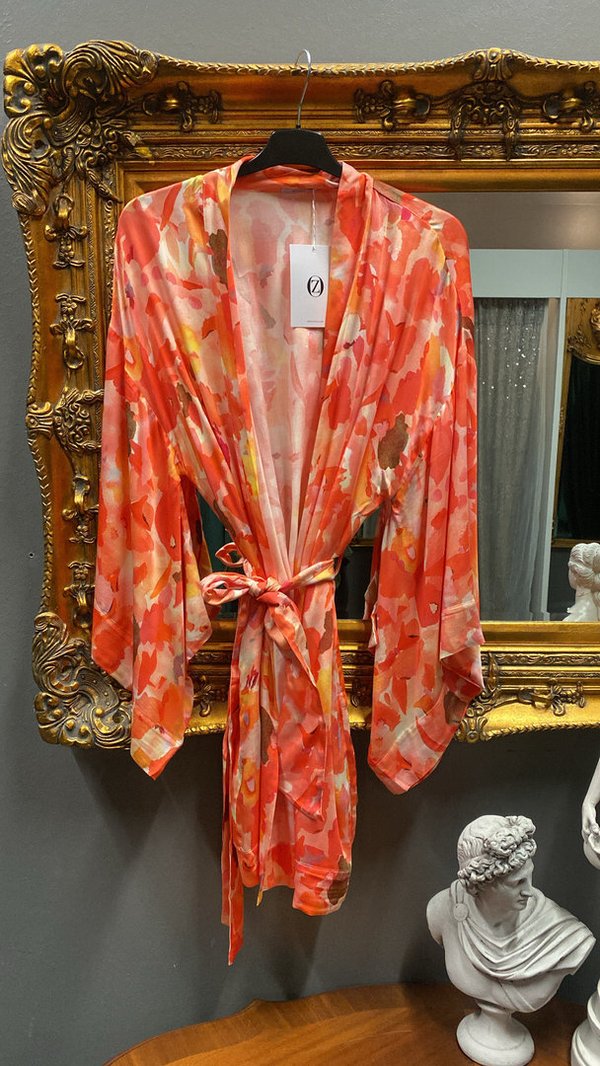 Oh Zuza aamutakki / kimono kukallinen oranssi